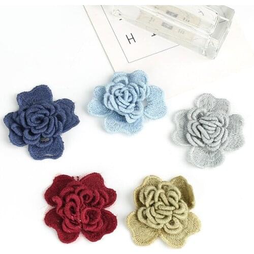 3D DIY Cotton Fabric Flower Brooch For Wedding Decoration Artificial Flowers For Home Garden