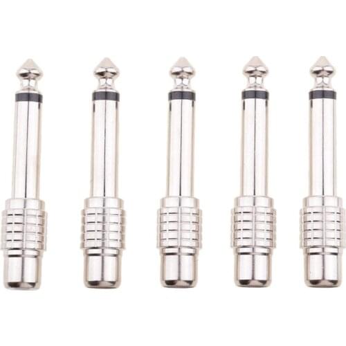 5* Mono Plug 6.5mm Male To RCA Female Audio Jack Stereo Connector Adapter Tool