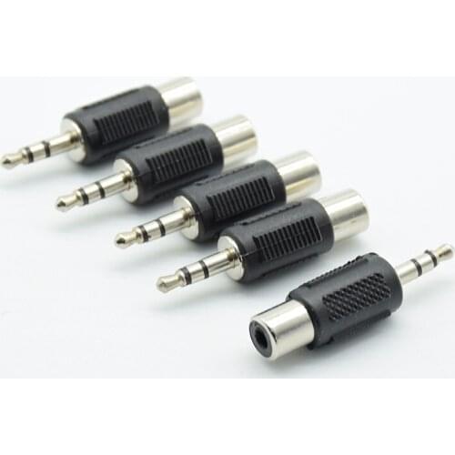 5pcs RCA Female jack to 3.5mm Male Plug Audio Headphone Adapter Jack Mono Stereo Connector
