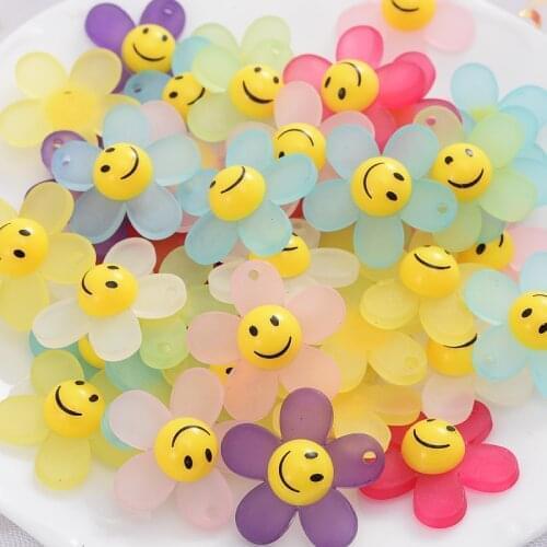 10-20Pcs/Pack Colorful Flower Shape Acrylic Beads Cute Spacer Loose Beads DIY Jewelry Making Necklace Accessories Choose Color