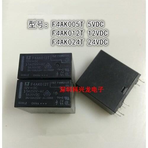 Free Shipping 10PCS/lot 100%Original New Relay F4AK005T 5VDC F4AK012T 12VDC F4AK024T 24VDC 5V 12V 24V 6PIN 5A