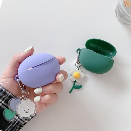SFor huawei freebuds 4i Case Cute flower with keychain silicone Cover fundas For huawei free buds 4i TWS Wireless Earphones Case