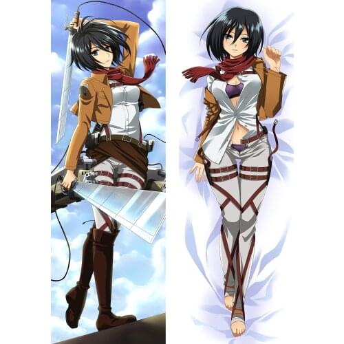 Anime Shingeki No Kyojin Attack On Titan Pillow Case Mikasa Ackerman Dakimakura Hugging Body Decorative Pillow Cover Pillowcase