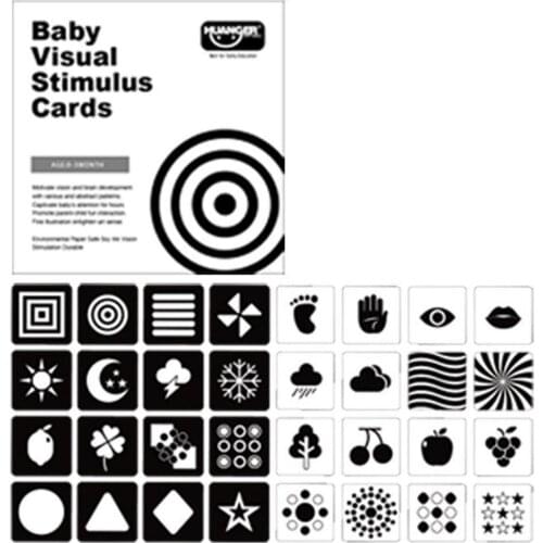 Black White Color Early Learning Cognitive Card Food Animal Flashcards Educational Baby Visual Training Card Board High Quality