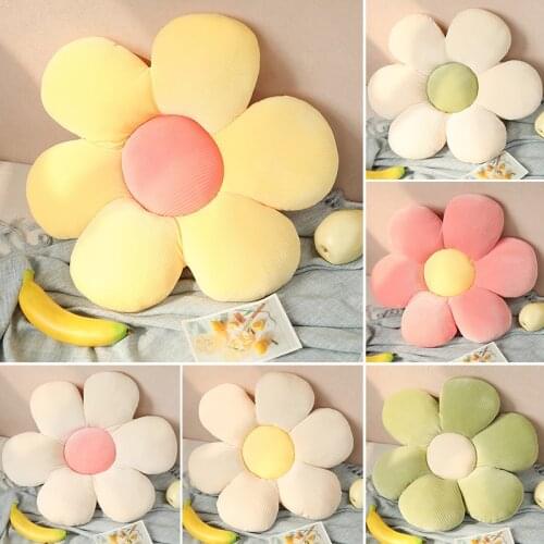 Flower plush throw pillow cushion lifelike sunflower baby kids home playmat home sofa decoration Daisy Toy