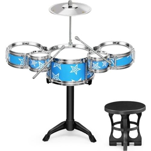 Children Jazz Drum Toy Cymbal Sticks Rock Set Musical Hand Drum DIY