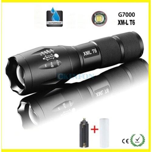DHL 100PCS 5-Mode Led XM-L T6 5000 Lumen Wfuture Tactical LED Flashlight Zoom Super Bright