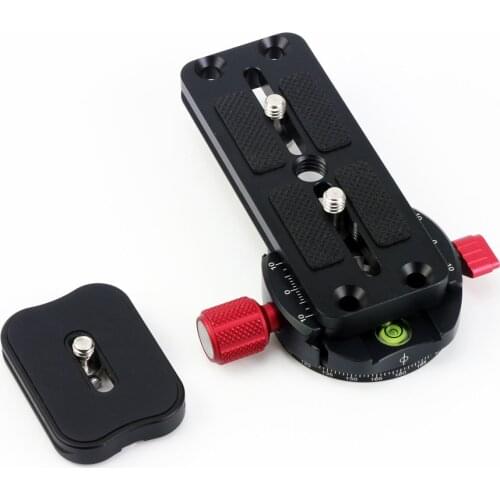 Dual Mount Mini Pan Panorama Baseplate Quick Release Plate 1/4" Head 360 degreee View Mount fr Tripod Rig Photo Camera Stand