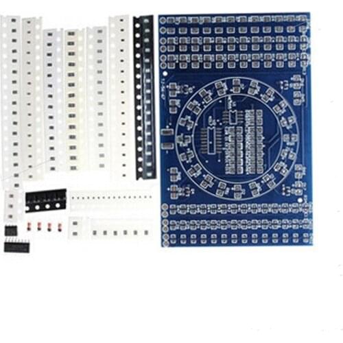 Electronic DIY Kit SMD Rotating Flashing LED Components Soldering Practice Board Skill Circuit Training Suite 90x60x1.6mm