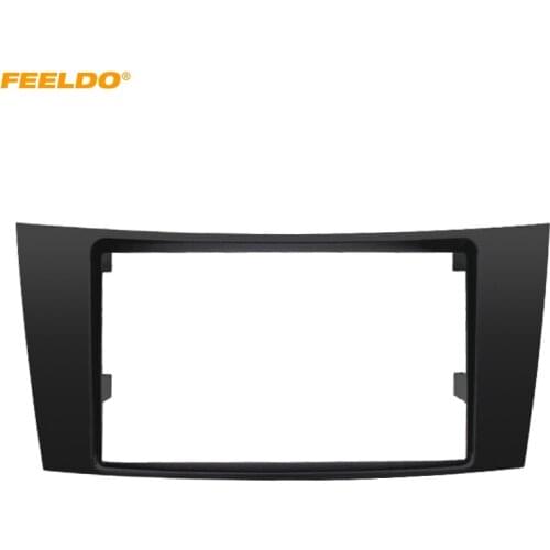 FEELDO Car 2Din Stereo CD/DVD Panel Fascia Stereo Frame For Mercedes BENZ E CLASS W211 CD Radio Dash Panel Installation Kits