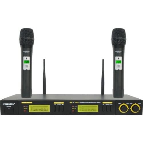 Freeboss FB-U12 UHF Wireless Microphone System 2 Way 100 Channels IR Frequency Wireless Mic Karoke KTV Party Dynamic Microphone