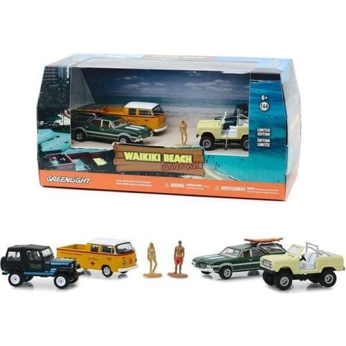GL 1:64 "Waikiki Beach Summer Bash" 6 piece alloy model Car Diecast Metal Toys Birthday Gift For Kids Boy