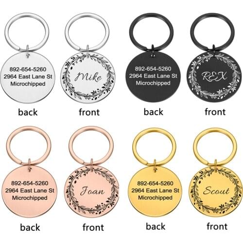Anti-lost Dog ID Tags Gifts for Dog Lovers Personalized Pet Collar Tags for Dog Owner Engraved Pet Tag New Puppy Tag Gifts