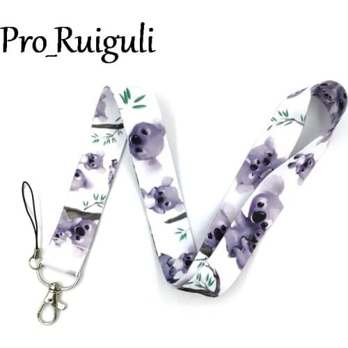 30pcs Koala Animals Neck Strap Lanyard keychain Mobile Phone Strap ID Badge Holder Rope Key Chain Keyrings cosplay Accessories