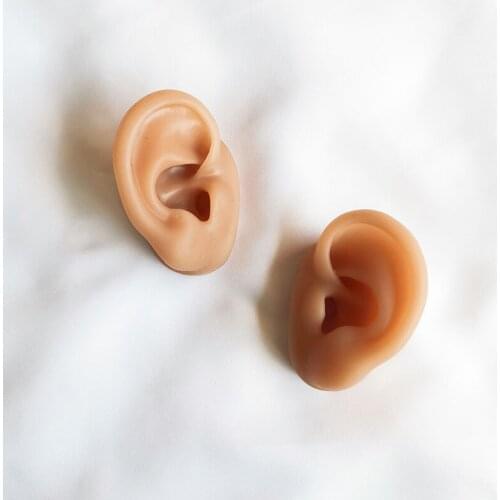 Brown Silicone Ear Model Hearing Aid Headset Display Props ear Simulation model