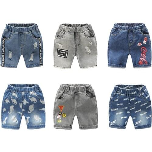 Summer Boys Shorts Soft Denim Fashion Short Jeans Pants Girls Clothes Casual Trousers Kids Pocket Shorts Childrens Clothing