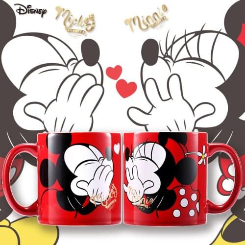 Disney Fashion Mug Mickey Minnie Ceramic Cup Gift Couple Mug 2021 New
