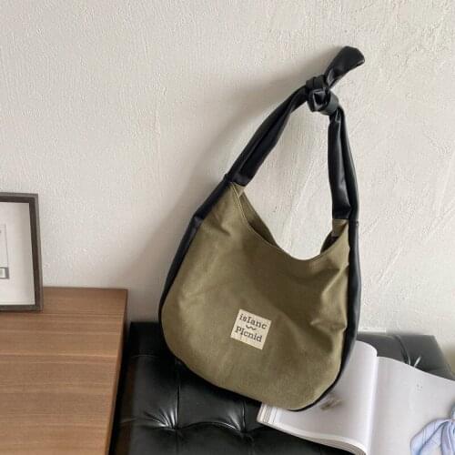 Fashion Women Canvas Shopping Bags Simple Messenger Bags Shoulder Bags 2021 New Arrival Female Casual Soft Canvas Handbags