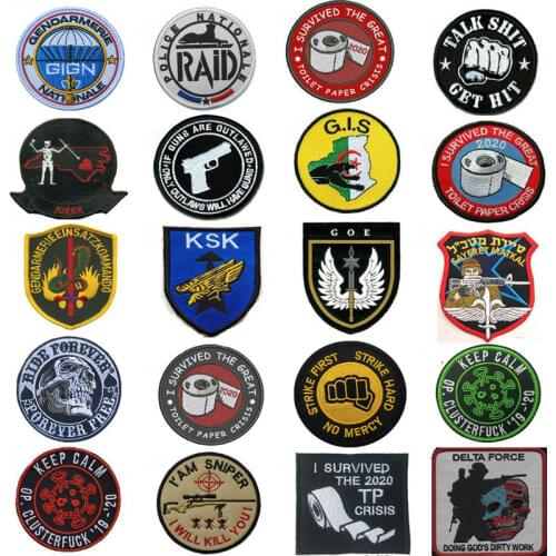 Badges Embroidery Patch Military Tactical Armbands Hook Patches Clothes Accessories for Back Packs Caps Hats Vests Bags
