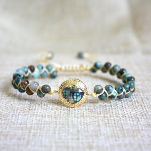 Palms, Eyes, Heart Charm Bracelets African Japser String Braided Bracelets Yoga Friendship Lover Bracelet Couples Jewelry