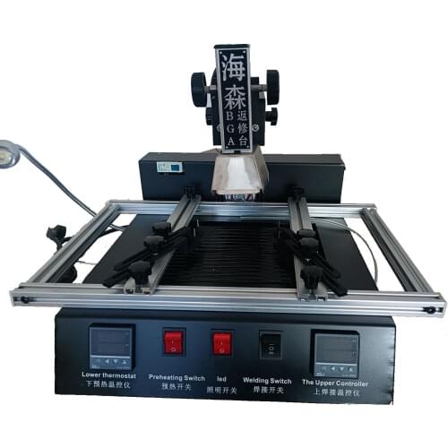 Hot Air BGA Rework Station Infrared Type 220V 2 Temperature Zones SMD Soldering Station 1850W Motherboard Repair Reballing Tools