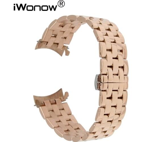 Curved End Stainless Steel Watch Band for Maurice Lacroix Hamilton Butterfly Buckle Strap Wrist Bracelet 18mm 20mm 22mm 24mm