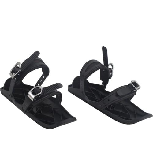 Snow Sled Mini Snowboard Sled Skiing Boots Wearable Mini Ski Skates Snow Shoes Nylon Black Winter Outdoor Snow Boarding Sledge
