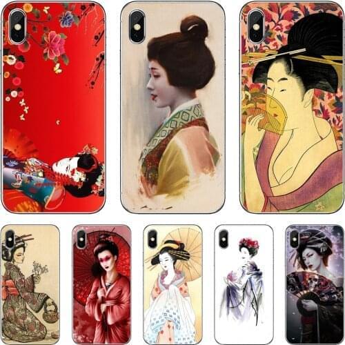 For Samsung Galaxy J5 J6 J7 J8 J1 J2 J3 J4 Plus 2018 Prime 2015 2016 2017 Silicone Phone Bag Case japanese-geisha-art-Beautiful