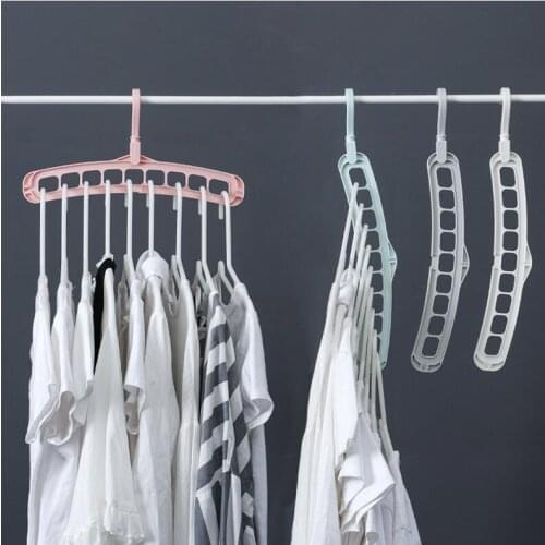 Nine Hole Magic Multi-port Support hangers for Clothes Drying Rack Multifunction Plastic Clothes rack drying Hanger Storage 1 PC
