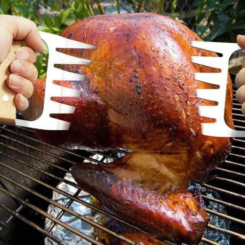 Barbecue Fork Bear Claw Meat Shredder BBQ Heat Insulation Not Hot Wide Wood Handle