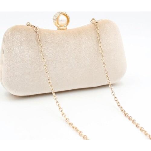 Vintage Style Womens Handbags Velvet Solid color Clutch bag with Chain Party Ladies Bag Shoulder or Cross body Messenger Bags