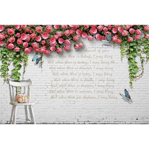 Vine Hanging Flowers Backdrop Fabric Spray Canvas Painting Baby Photo Background Photography Studio Prop Wedding Party Decor