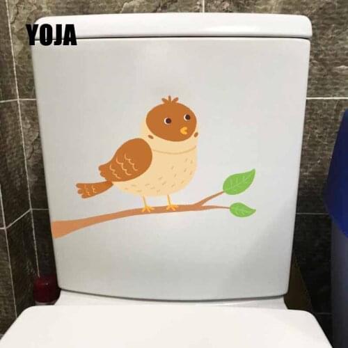 YOJA 23.9X16.9CM Cartoon Sparrow Pattern Wall Sticker Toilet WC Decal Kids Room Decoration Mural T5-0701