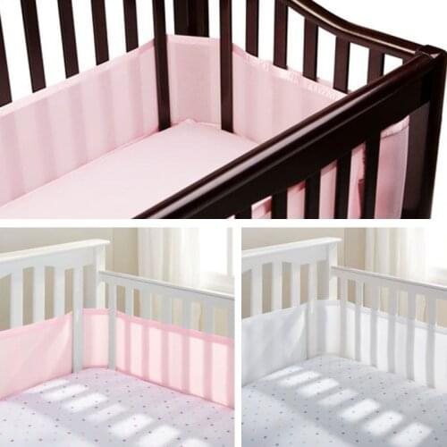 2 pieces/set of summer breathable crib bumper safety anti-collision baby bed fence newborn bedding set guardrail anti-fall