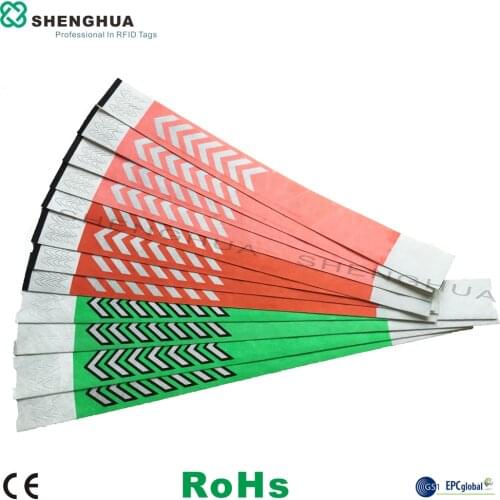 200pcs/pack Festival Tyvek 860-960MHZ 915MHZ UHF Passive Rfid Bracelet Wristband Label Sticker Tag With Unique TID For Tracking