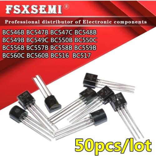 50pcs BC546B BC547B BC547C BC548B BC549B BC549C BC550B BC550C BC556B BC557B BC558B BC559B BC560C BC560B BC516 BC517 TO-92