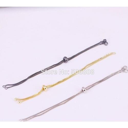40PCS Metal Plated Chain Bracelet Adjustable Link Chain Bracelet For Jewelry Making