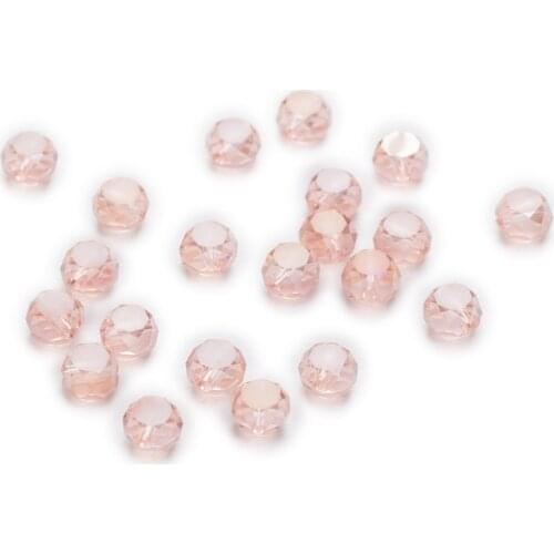 50 Piece Light Salmon AB Color Bread Cut Faceted Crystal Glass Spacer Beads Jewelry Findings 4-8mm