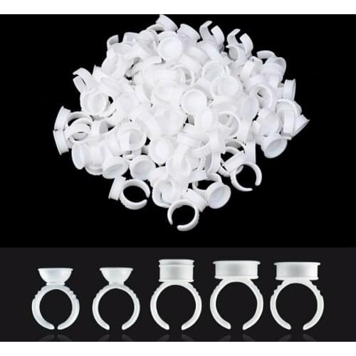 ATOMUS 100pcs Tattoo Ink Ring Cups Pigment Eyebrow Makeup Holder Disposable Glue Caps
