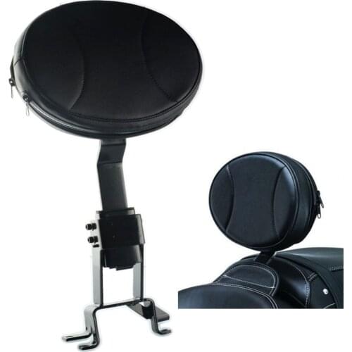 Black Detachable Oval Rider Plug-In Driver Backrest Pocket + Mounting Kit For Indian Roadmaster 2014-2018 2015 2016 2017