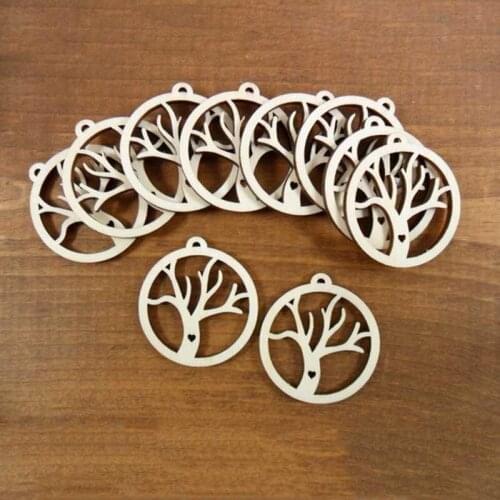 Wood Circle Earring Pendant Laser Cut Wood Jewelry Shapes Wooden Christmas Advent Calendar Gift Tags- 50 Pieces