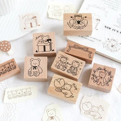 Animal Pattern Wooden Stamp Vintage Diy Rubber Stamps For Diy Scrapbooking Arts Crafts Making Cards Stamp Seal Photo Album Decor