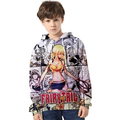 Fahion Boy Children Hoodies 2021 New 3 To 15 Years Kids Hoodies Anime FAIRY TAIL 3D Print Sweatshirt Lovely young Anime Clothes