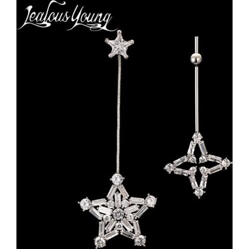 Star Starfish Drop Long Earrings with AAA+ Cubic Zirconia Gold Earings for Women Fashion Jewelry AE392