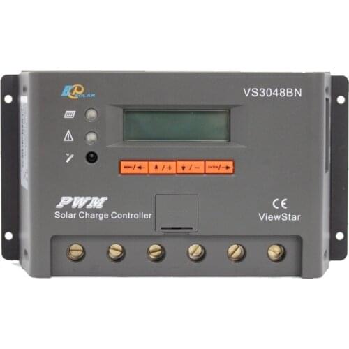 EPSOLAR VS3048BN 30A 12V 24V 36V 48V ViewStar EP PWM Solar Charge Controller with LCD display