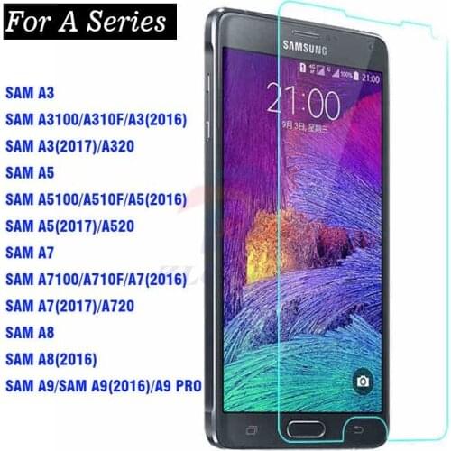 HD 9H Tempered Glass Film for Samsung Galaxy A5 A7 A3 A8 A9 Pro 2015 2016 A Series Grand Prime Front Screen Protector 300pcs/lot