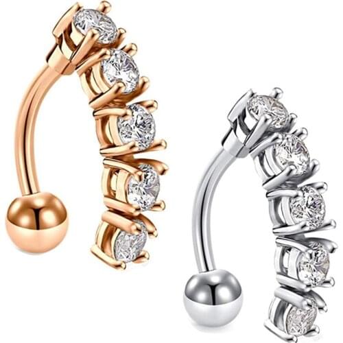 14G Crystal Belly Button Ring Belly Piercing Dangle Zircon Navel Piercing Sexy Navel Bar Cute Belly Ring Jewelry Unisex Earrings