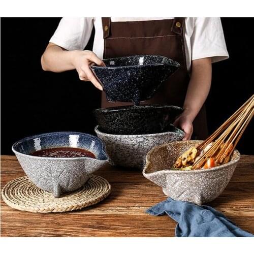 Japanese-style commercial tableware sharp-nosed drainage bowl special large bowl for cold pan & egg-beating sauce bowl CE / EU