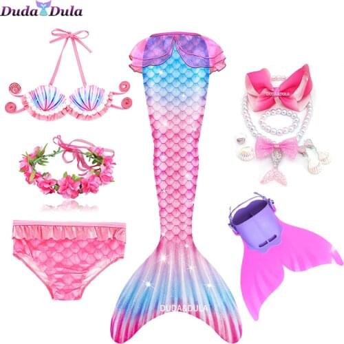 Girls Mermaid Tail Swimsuit mermaid tail Halloween Cosplay Costume Anime Childrens Swimwear Dresses Mermaid Girl Suit Kids