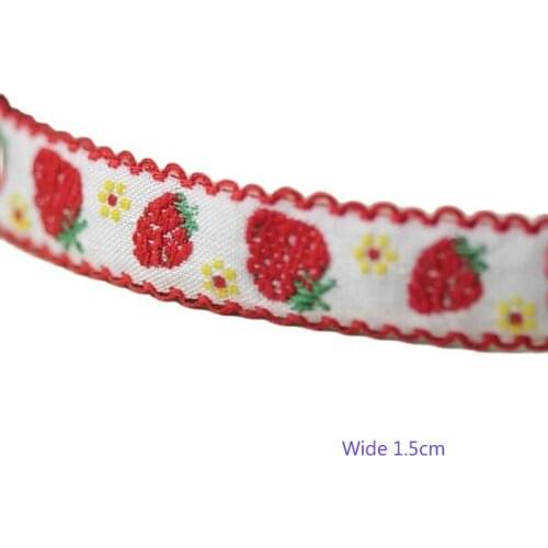 1.5CM Wide HOT Strawberry Embroidery flower lace fabric trim ribbon DIY sewing applique collar cord wedding dress guipure decor